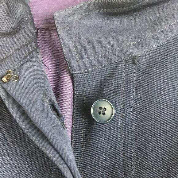 Vintage Rouie Long Sleeve Shirt Dress Button Front Navy Pockets Career Size 8 - Picture 9 of 16